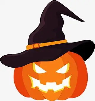 卡通万圣节女巫南瓜