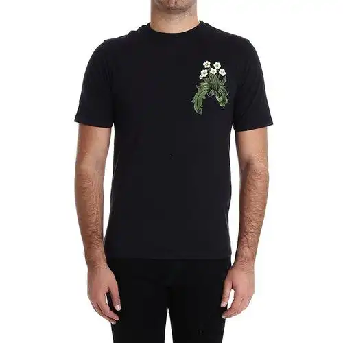 【18春夏】 loewe/罗意威 男士短袖t恤 100% 棉 logo装饰 印花 黑色