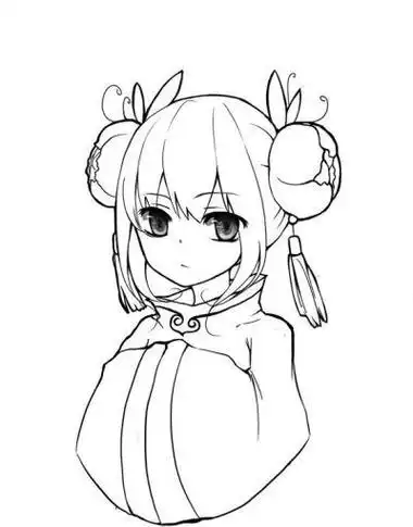 可爱 strong>古风 /strong>小姑娘的简笔画