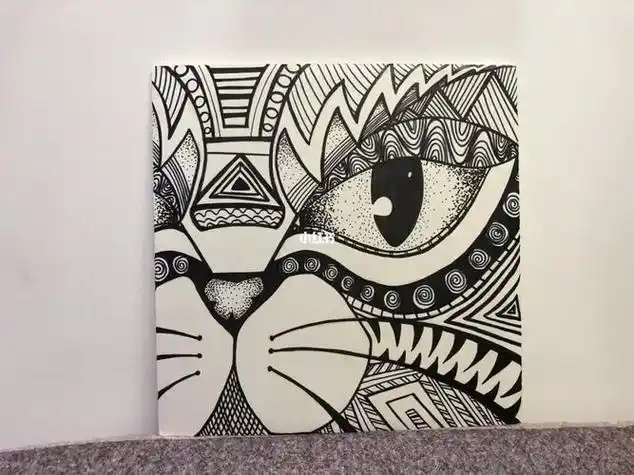 黑白装饰画点线面图案黑白装饰画点线面图案人物