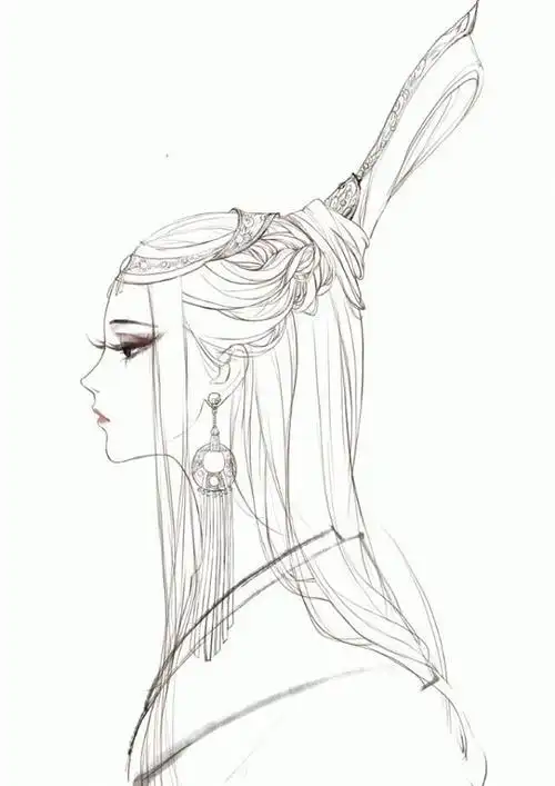 古风少女侧脸美丽剑三同人