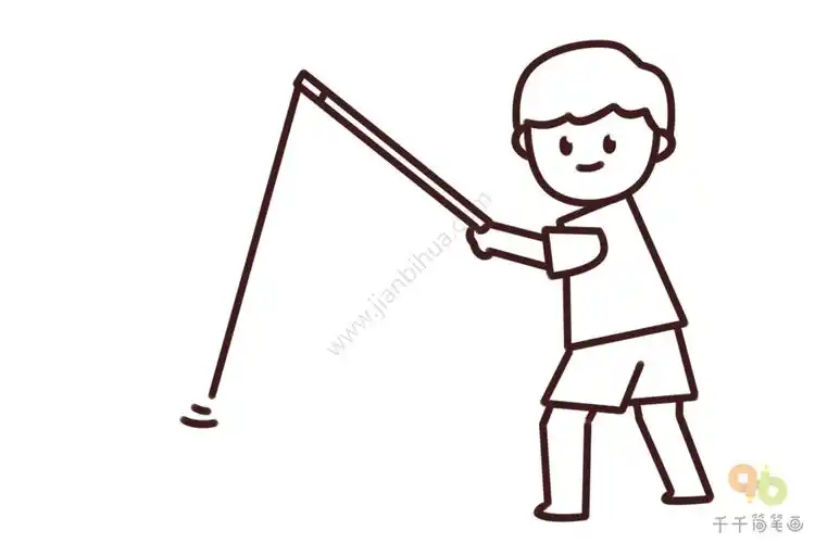 幼儿英语启蒙边学边画钓鱼英文单词