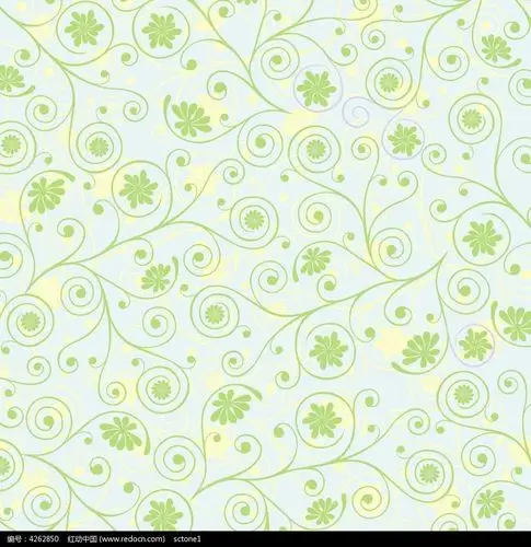 浅绿清新淡雅小碎花印花