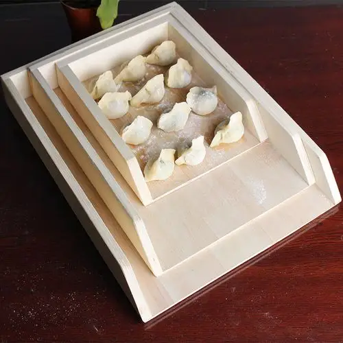 实木饺子托盘速冻饺子盒定制logo专用橡木多规格可定制水饺保鲜盒