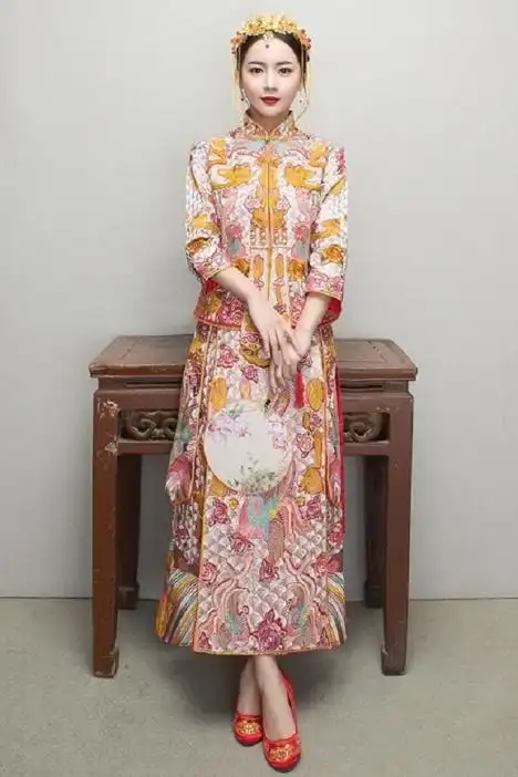 刘诗诗同款秀禾服2018新款夏季新娘结婚龙凤褂复古中式礼服敬酒服