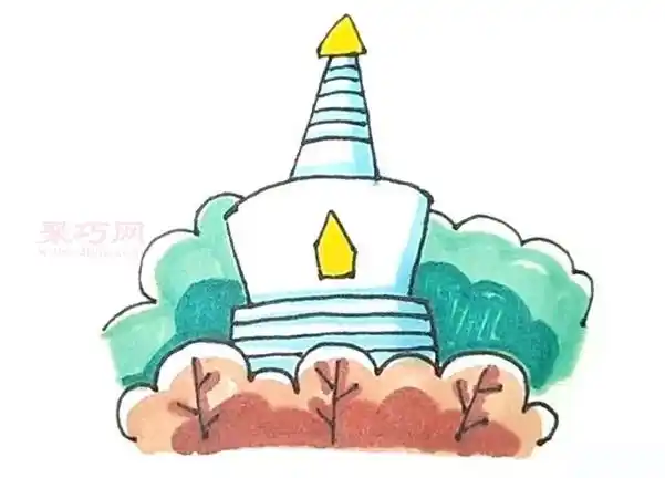 白塔怎么画才好看白塔简笔画画法