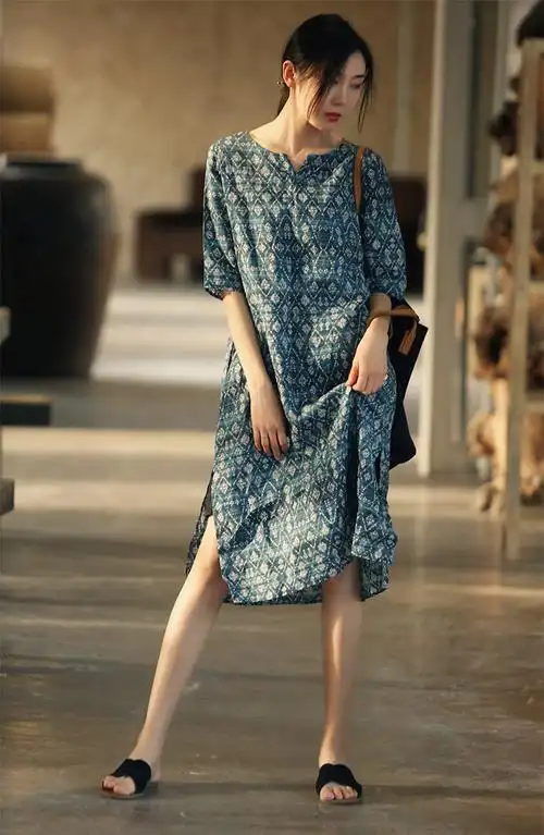 日本本日重磅奢侈女装轻奢亚麻棉麻高端苎麻连衣裙