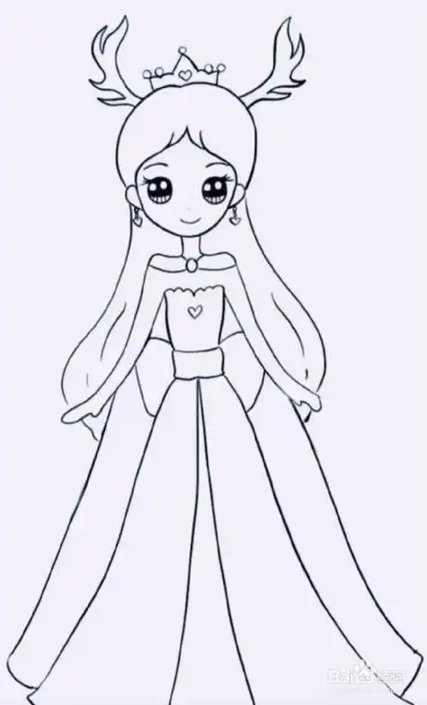 我想画一些简单的小公主的简笔画公主简笔画图片1美丽的公主简笔画