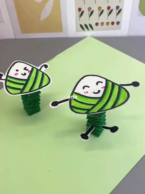 端午节做一个会弹跳的小粽子手工吧