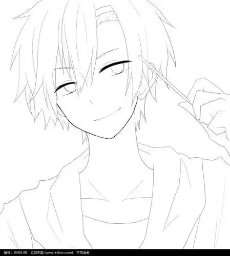 动漫人物男简笔画手绘