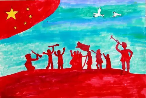 "红色印记 逐梦前行"上虞区博文小学庆祝建国70周年现场绘画比赛作品