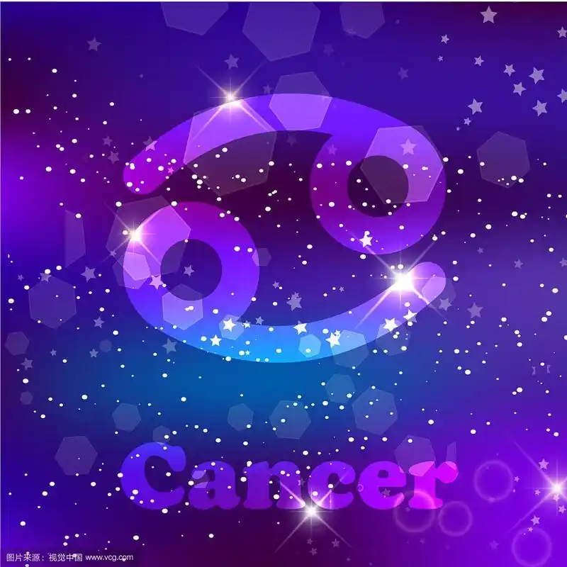巨蟹座星座在宇宙紫色背景