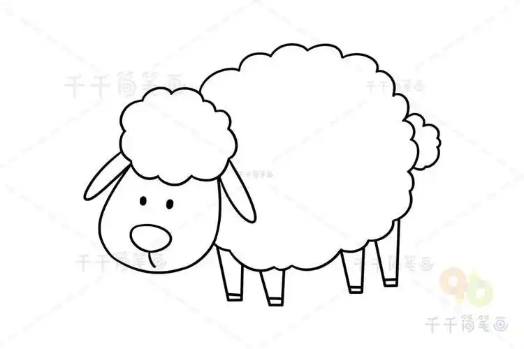 绵羊的简单画法儿童学画可爱的绵羊简笔画步骤教程美丽小羊简笔画图片