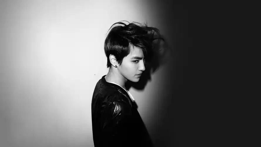 吴亦凡帅气黑白写真高清桌面壁纸