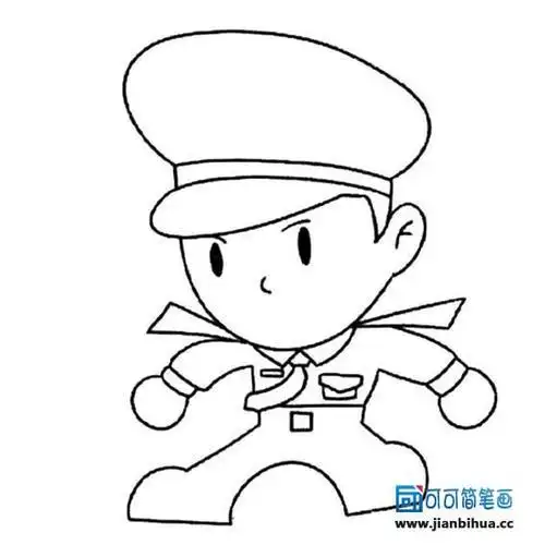 警察简笔画人物卡通警察怎么画