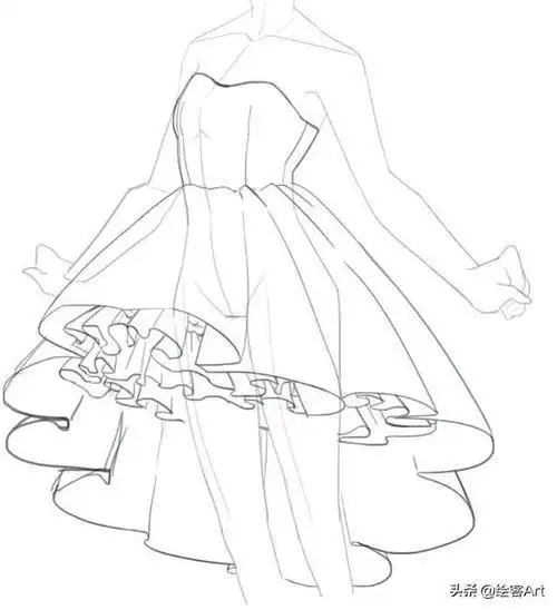 现代人物裙子简笔画