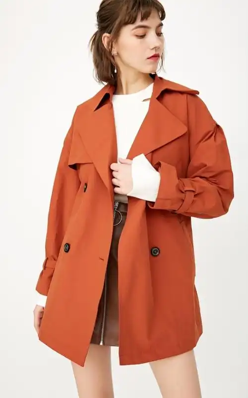 品牌女装拿货贵不贵慕丹20年冬装新款女式风衣外套