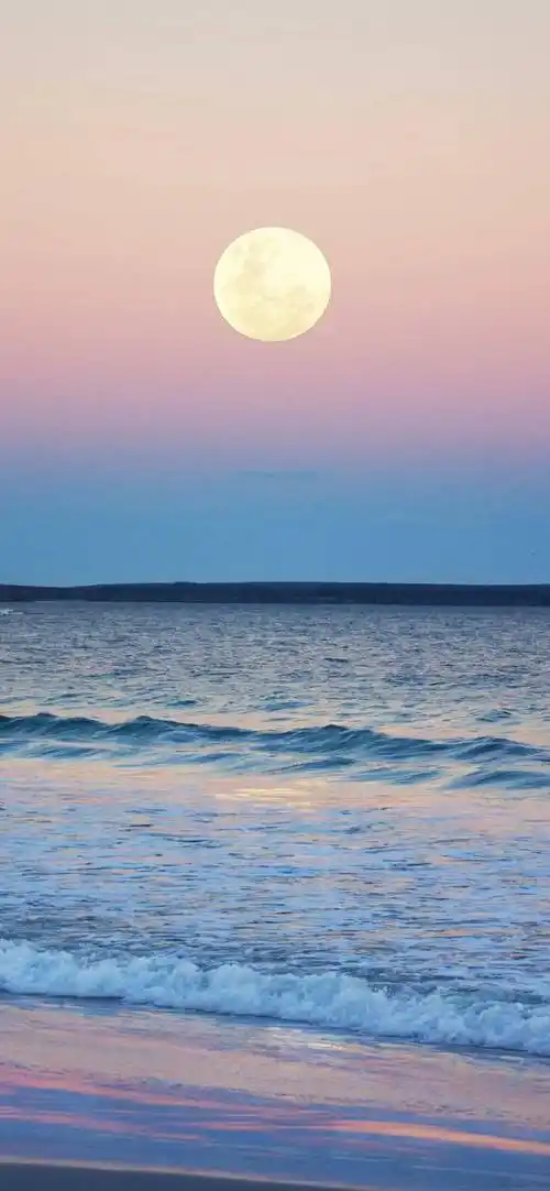 唯美大海壁纸,意境感拉满~_云是_旷神怡_粉色