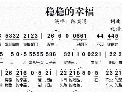 稳稳的幸福 陈奕迅 歌谱 简谱