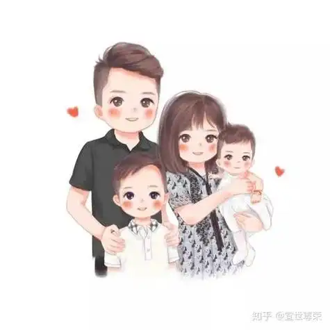 两个儿子一家四口动漫头像 动漫头像图片大全 -【爱个性】