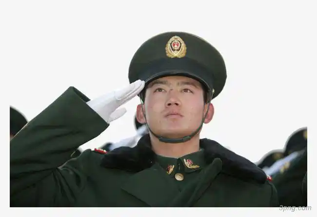 向国旗敬礼png素材透明免抠图片-卡通手绘