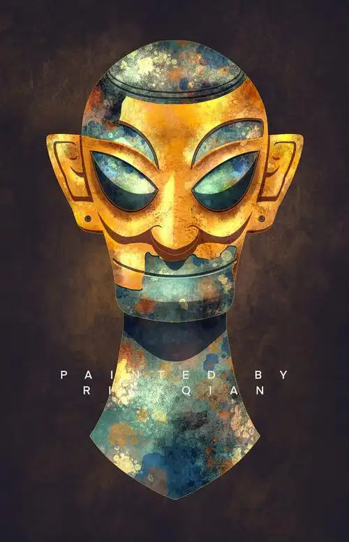 三星堆遗址青铜人像