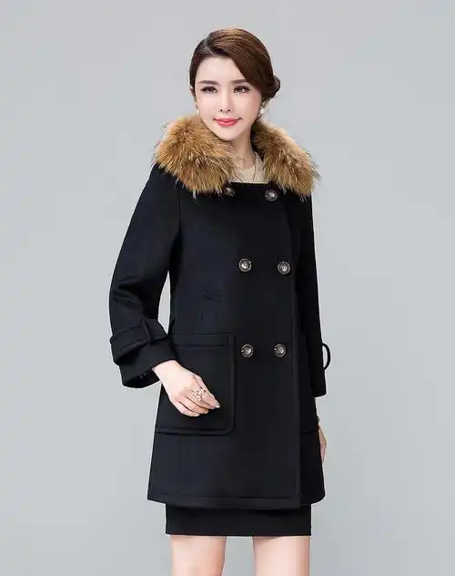 波司登修身中长款女士羊毛大衣98.3%羊毛