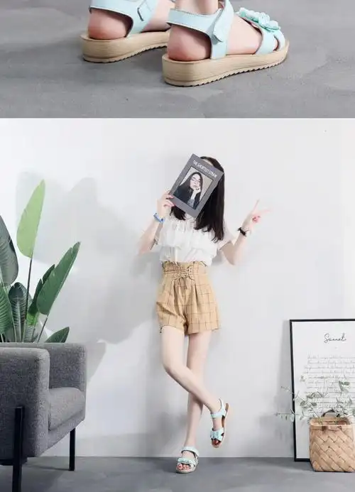 森马女鞋学生穿的潮牌凉鞋女高中小学生女孩子夏款10中大童11女童凉鞋