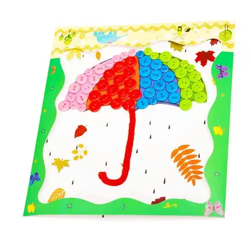 纽扣粘贴画 宝宝幼儿园儿童手工diy制作益智创意材料包