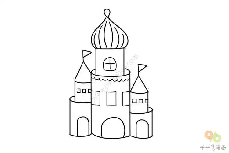 城堡涂色画模板castlecoloringpage