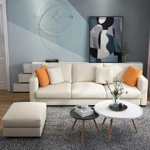 布艺客厅小户型现代简约双人小沙发活动进行中买贵退差价避开物流高峰