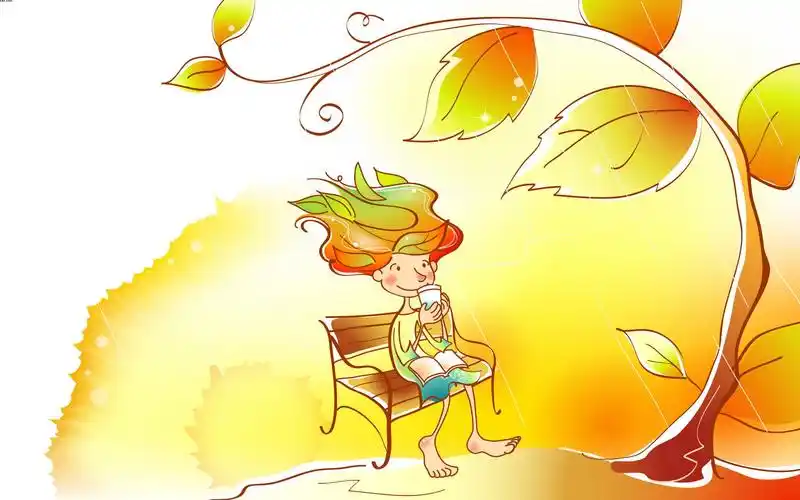 壁纸,卡通,秋天男孩