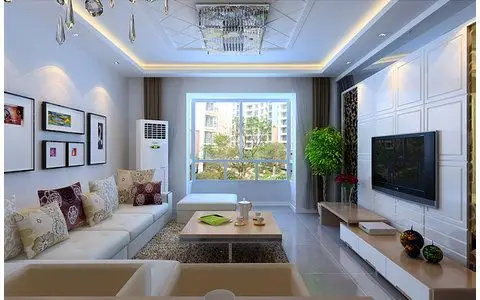 5-10万100㎡简约三居室装修效果图,上林苑装修案例效果图-齐家装修网