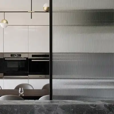 长虹玻璃隔断瓦楞波浪压花隔断门窗卫浴玄关屏风钢化双层夹胶玻璃