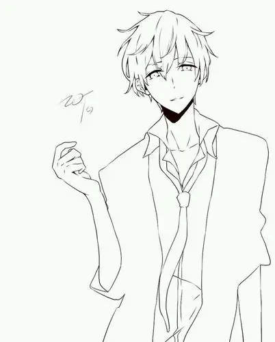 二次元男生线稿