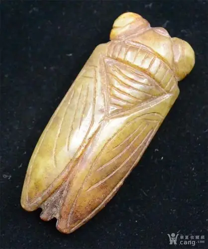 包老 和田 玉蝉 良渚文化 双面雕 一鸣惊人_地摊交易_华夏收藏网