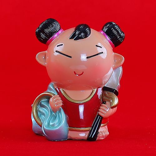 台湾q版神仙卡通公仔存钱罐摆件小孩玩具卡通神仙财神三太子月老