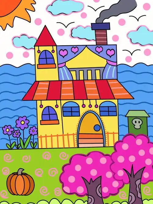 儿童画我的小房子儿童创意美术