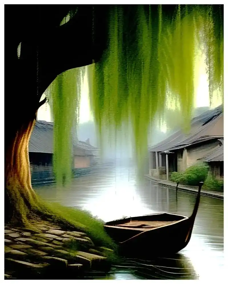 ai软件体验,学习意境图.#江南烟雨色 #小桥流水人家 #带 - 抖音