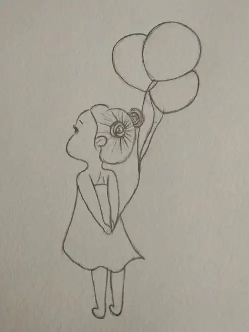 临摹简笔画小女孩!第三张是别人的图片,侵删!