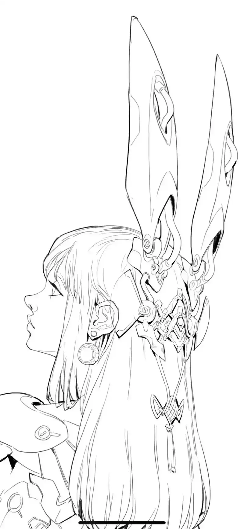 线稿细节#原创角色 #游戏原画 #动漫人物绘画 #原画师 # - 抖音