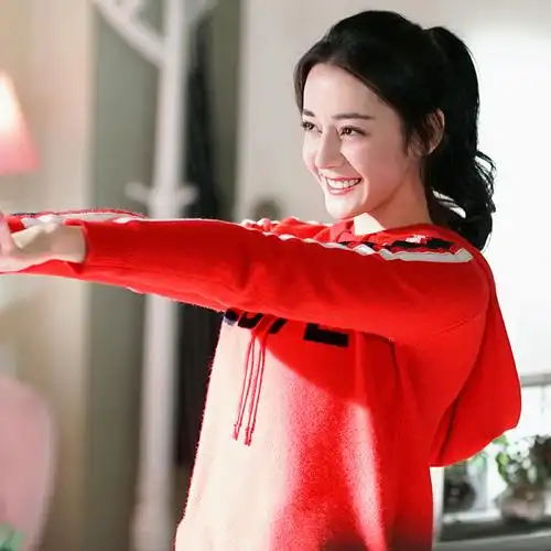 一千零一夜迪丽热巴同款衣服2018新款韩版宽松长袖毛线卫衣女连帽