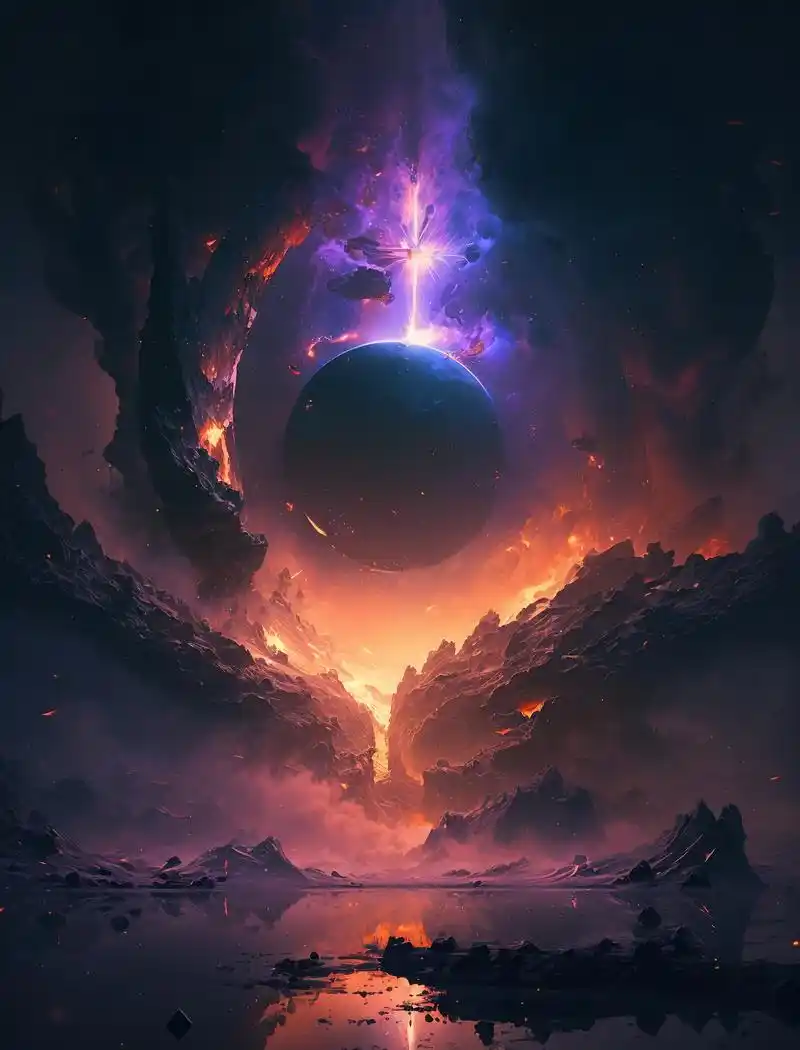 「ai出图」浩瀚宇宙海洋,科幻太空核心