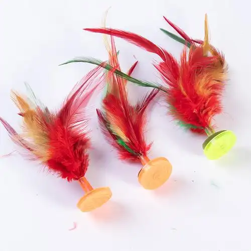 羽毛鸡毛踢毽子小学生儿童比赛健身花毽耐踢键子火鸡毛毽球