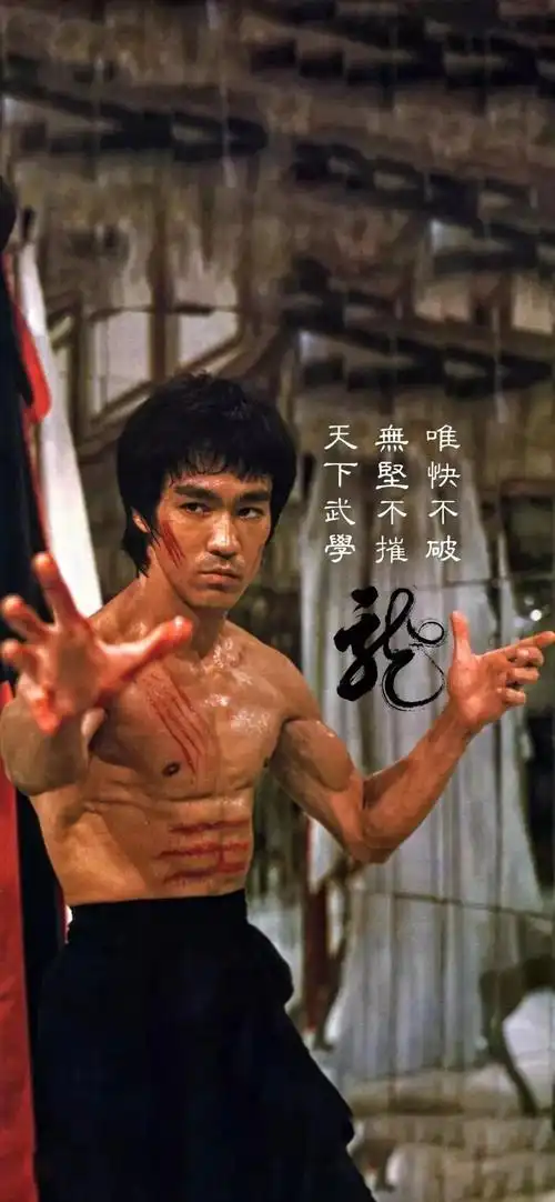 李小龙打赤膊摆经典手势唯快不破手机壁纸 - 25h.net壁纸库
