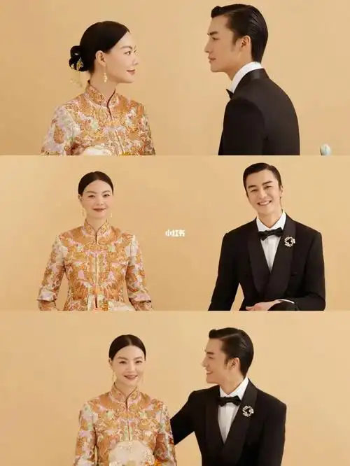 金色秀禾配西装94美到犯规6015天津婚纱照