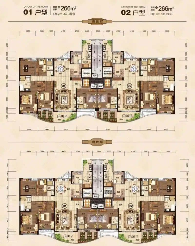 266平米的大平层户型,体现了奢华感,您觉得怎么样?
