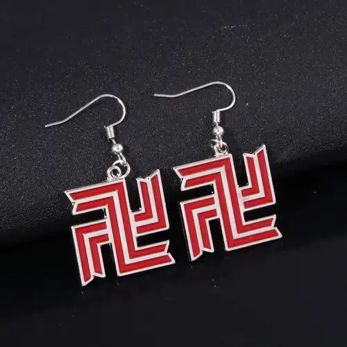 动漫周边 东京复仇者 卍标志双面滴油钥匙扣项链耳环 二次元礼品