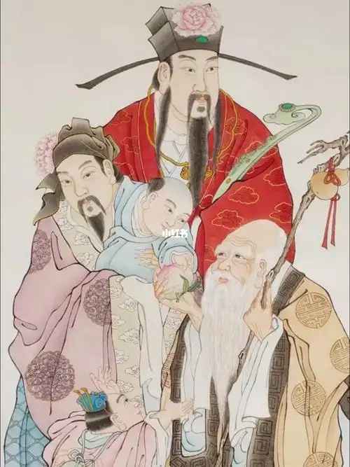 福禄寿三星高照一体同春五子登科