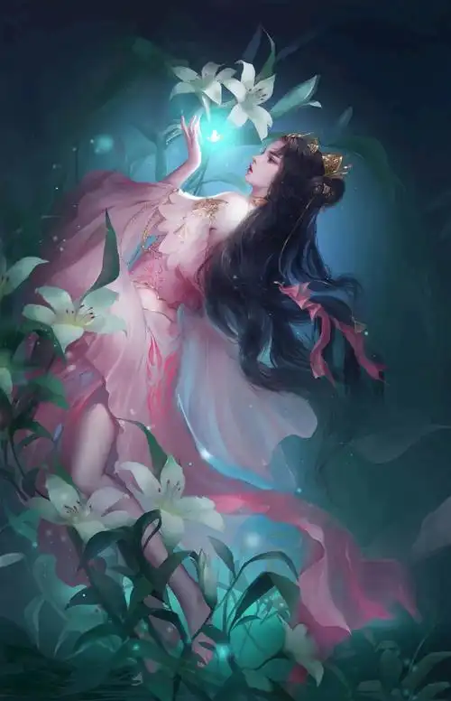 2k手机中国风古装3d古风美女 鲜花超高清壁纸 - 国产动漫 - h128壁纸